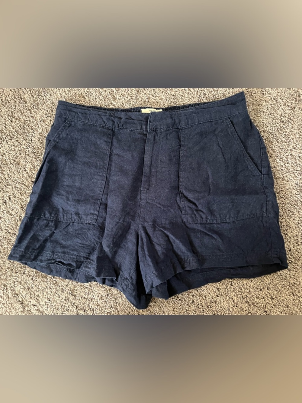 🦋Nicole Miller Navy Blue 100% Linen Shorts🦋
